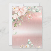 Roze metalen handschrift Elegant Baby shower Kaart (Achterkant)