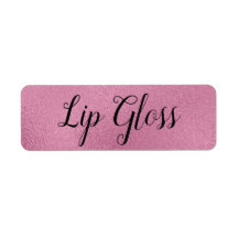 Roze metalen Lipgloss-etiket