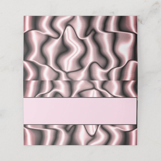 Roze metalen plaatskaarten plaatskaartje (Buitenkant ongevouwen)