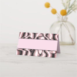 Roze metalen plaatskaarten plaatskaartje