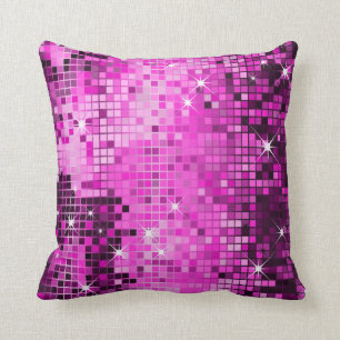 Roze metalen reeksen Glitter Abstract Pixel Art Kussen
