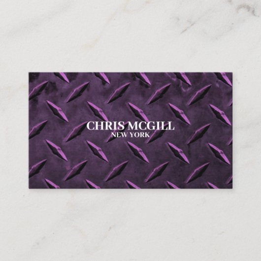 Roze Metalen Textuur Custom Construction Worker Visitekaartje (Voorkant)