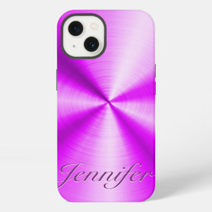 Roze metalen vormgeving Roestvrij staal uitzien iPhone 13 Hoesje