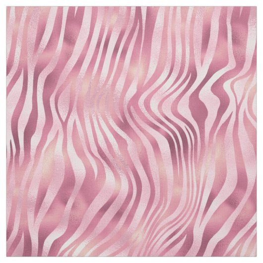 Roze metalen zebra Afdrukken Stof (Swatch)