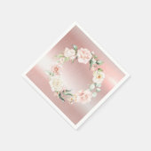 Roze Metallic Bloemige Bloos Waterverf Baby Shower Servet (Hoek)