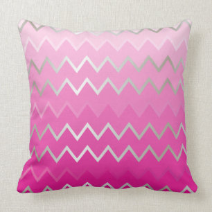 Roze Metallic Chevron Kussen