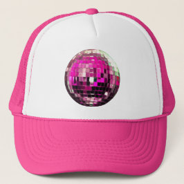 Roze Metallic Disco Ball Trucker Pet