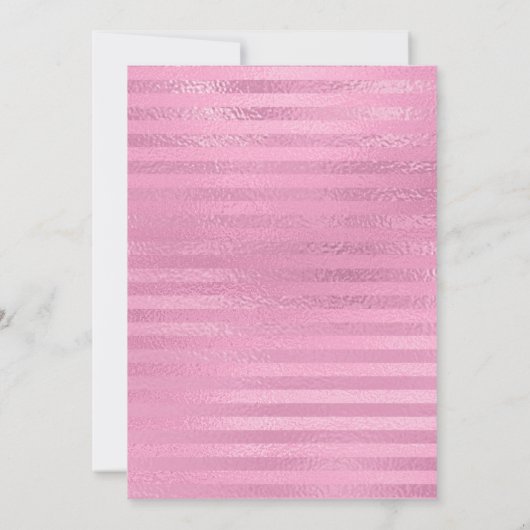 Roze Metallic Folie Girly Gestreept 18e Verjaardag Kaart (Achterkant)