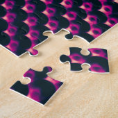 Roze metallic futuristische abstracte achtergrond. legpuzzel (Zijkant)
