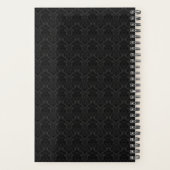 Roze Metallic Kant Zwart Damask Planner (Achterkant)
