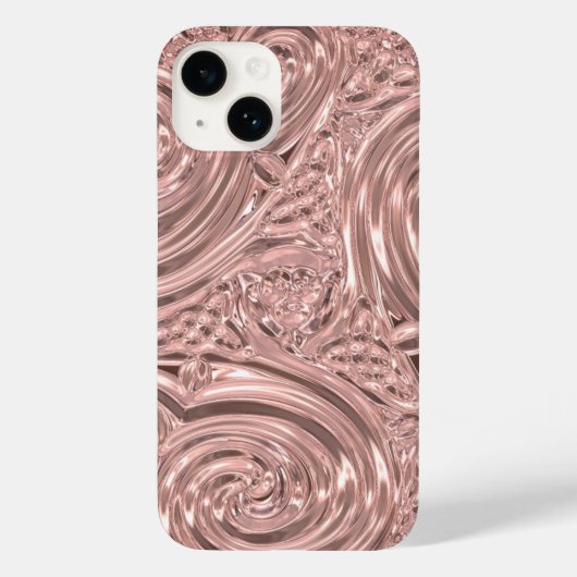 Roze metallic look elegant Victoriaans art nouveau Case-Mate iPhone Case (Achterkant)