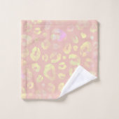 Roze Metallic luipaard Patroon Bad Handdoek (Wasdoekje)