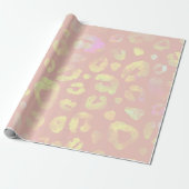 Roze Metallic luipaard Patroon Cadeaupapier (Uitgerold)