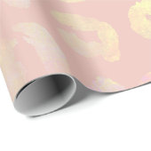 Roze Metallic luipaard Patroon Cadeaupapier (Rol Hoek)
