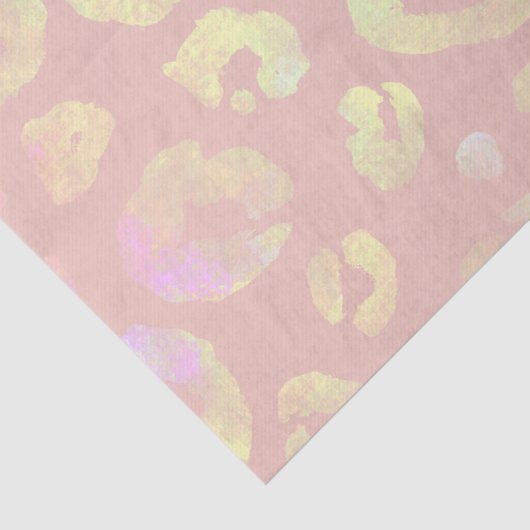 Roze Metallic luipaard Patroon Tissuepapier (Detail)