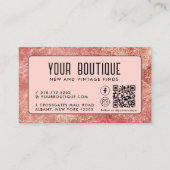 Roze Metallic QR-code Beloningszakelijke kaart Visitekaartje (Voorkant)