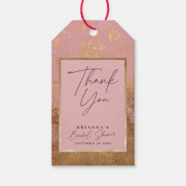 Roze Metallic & Rose Goud Favor Cadeaulabel