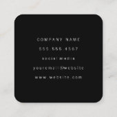 Roze Metallic Rose Goud Kleur Borstel | Visagist Vierkante Visitekaartje (Achterkant)