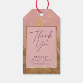 Roze Metallic & Roze Goud Favor Cadeaulabel (Achterkant)