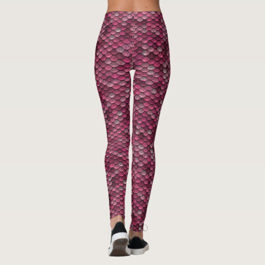 Roze metallic schalen Abstract Leggings (Achterkant)