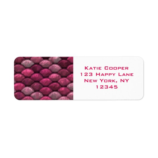 Roze Metallic Schubben Textuur Etiket (Voorkant)
