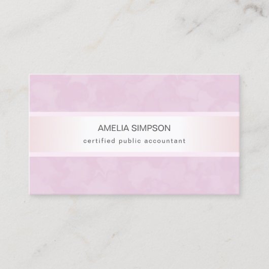 Roze Metallic Vrouwelijke Professionele Accountant Visitekaartje (Voorkant)