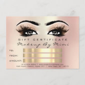 Roze Metallic Wimpers Make-up Artiest Certificaat (Voorkant)