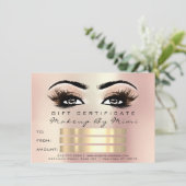 Roze Metallic Wimpers Make-up Artiest Certificaat  (Staand voorkant)