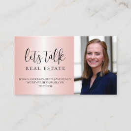 Roze metallisch onroerend goed visitekaartje