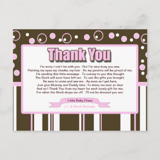 Roze metro briefkaart