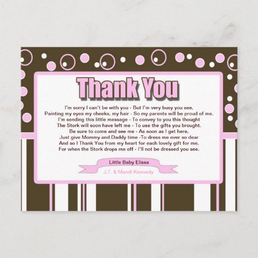 Roze metro briefkaart (Voorkant)