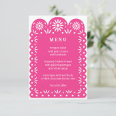 ROZE MEXICAANS PAPEL PICADO menu (Staand voorkant)