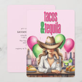 Roze Mexicaans Thema Afscheid van de Meisjesfeest Kaart (Voorkant / Achterkant)