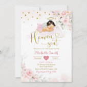 Roze Mexicaanse Angel Baby Heaven Sent Baby shower Kaart (Voorkant)