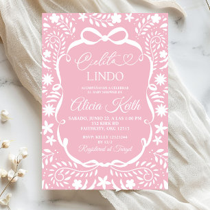 Roze Mexicaanse Baby Shower Cielito Lindo  Kaart