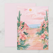Roze Mexicaanse Bestemming Trouwfeest Kaart (Voorkant / Achterkant)