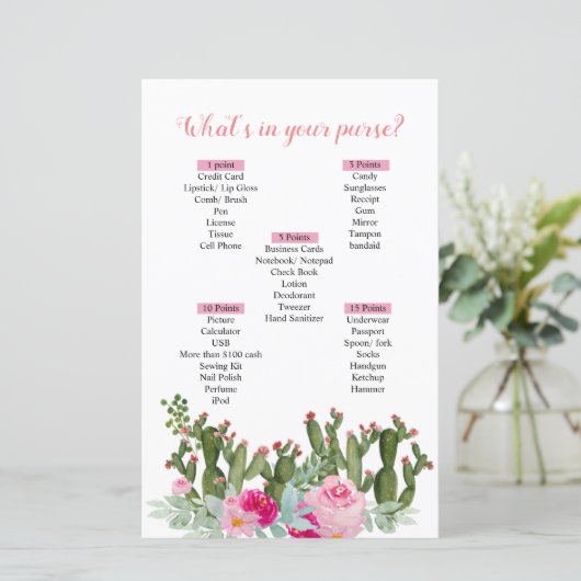 Roze Mexicaanse cactus Wat is er in je paardenspel (Staand voorkant)