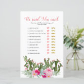 Roze Mexicaanse cactus zei dat ze een spelkaart ze (Staand voorkant)