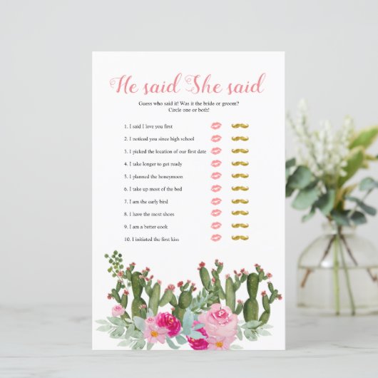 Roze Mexicaanse cactus zei dat ze een spelkaart ze (Staand voorkant)