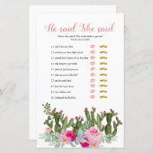 Roze Mexicaanse cactus zei dat ze een spelkaart ze (Voorkant / Achterkant)