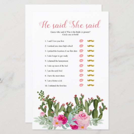 Roze Mexicaanse cactus zei dat ze een spelkaart ze (Voorkant / Achterkant)