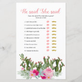 Roze Mexicaanse cactus zei dat ze een spelkaart ze (Voorkant)