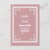 Roze Mexicaanse Cielito Lindo Diapper Raffle Informatiekaartje (Voorkant)