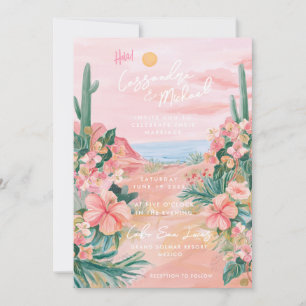 Roze Mexicaanse Destination Huwelijk Kaart