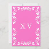  roze Mexicaanse Fiesta Talavera Quinceanera Kaart (Achterkant)