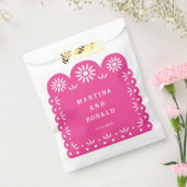 ROZE MEXICAANSE PAPEL PICADO BEDANKZAKJE (Gezegeld)