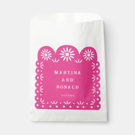 ROZE MEXICAANSE PAPEL PICADO BEDANKZAKJE (Voorkant)