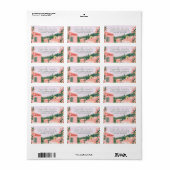 Roze Mexicaanse stad Destination Wedding Etiket (Full Sheet)