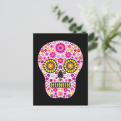 Roze Mexicaanse suikerschedel Briefkaart (Staand voorkant)