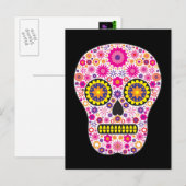 Roze Mexicaanse suikerschedel Briefkaart (Voorkant / Achterkant)
